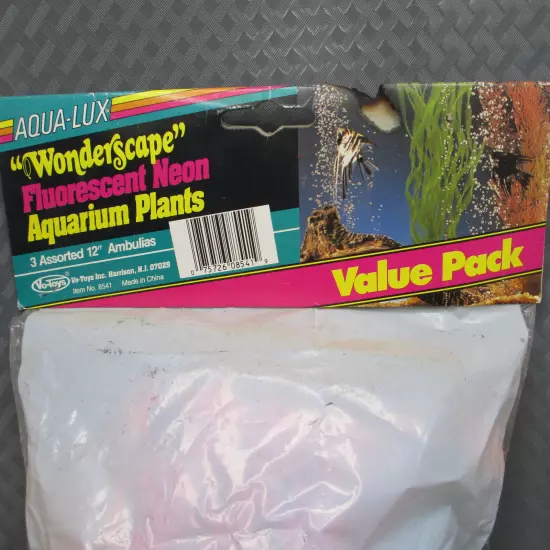 Vo-Toys Aqua-Lux Wonderscape Fluorescent Neon Aquarium Plants 3 Ambulias 12" NEW