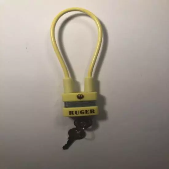 Ruger Factory Issue "Shot Lock" Yellow Cable Gun Lock w/2 Keys Safety Shot Lock