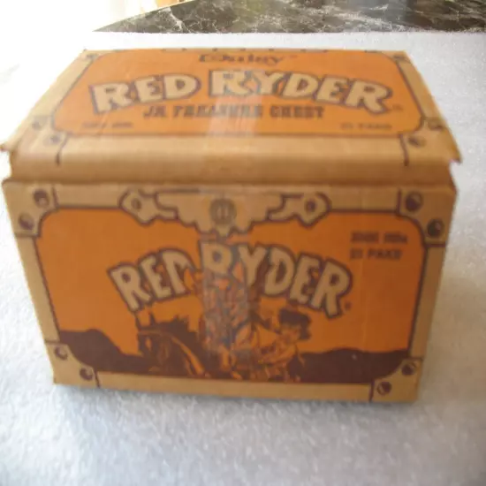 VINTAGE 1989 DAISY RED RYDER JR TREASURE CHEST, 19+ PACKS (152 BB's/PACK)