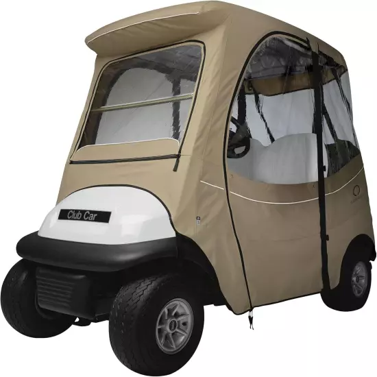 Classic Accessories Fairway Golf Cart FadeSafe Enclosure Short Roof, Khaki