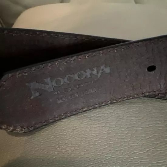 NOCONA Leather Tooled Western Cow Cowboy Rodeo Bull Rider Belt with buckle M