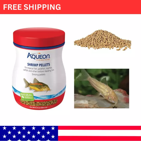 Shrimp Pellet Sinking Food for Tropical Fish, Goldfish, Loaches 6.5 Ounces New