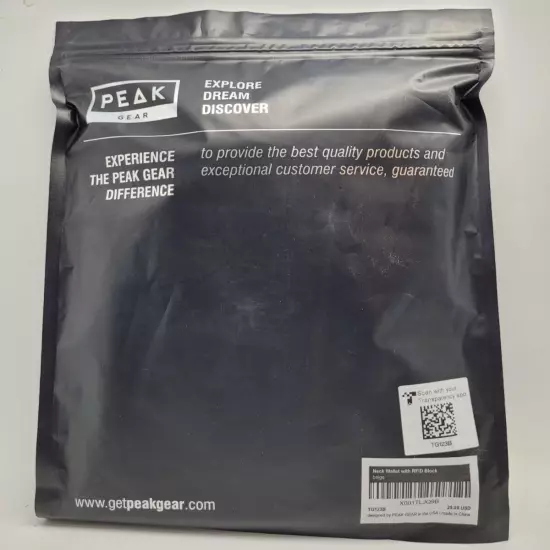 Peak Gear Neck Wallet w RFID Pre-Owned Item is New in Package, never been used