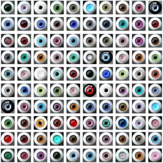 [wamami] Wholesale 8-24mm Random Multicolour Glass Eyes Eyeball BJD Doll Dollfie