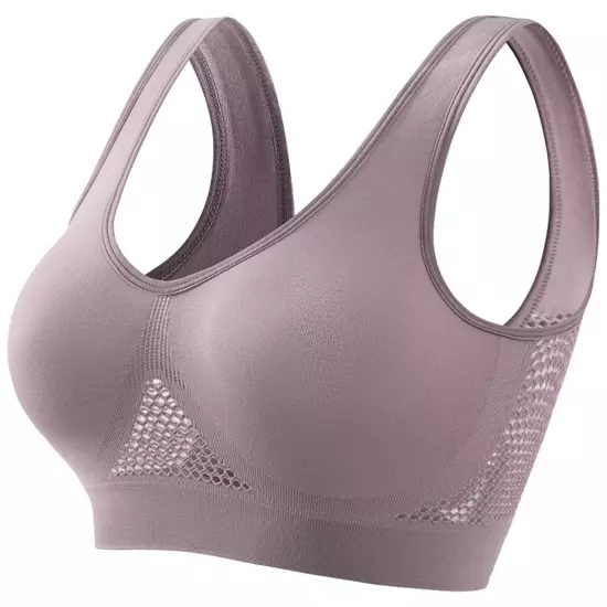 Womens Sports Bra Seamless Wirefree Breathable Yoga Bra Comfort Sleep Bra