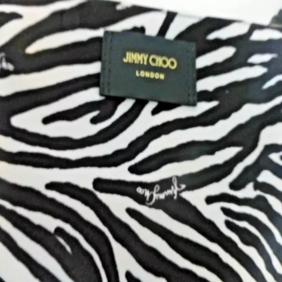 Jimmy Choo NWT Candice Double Pouch Nylon Zebra Logo Print Crossbody Bag $535