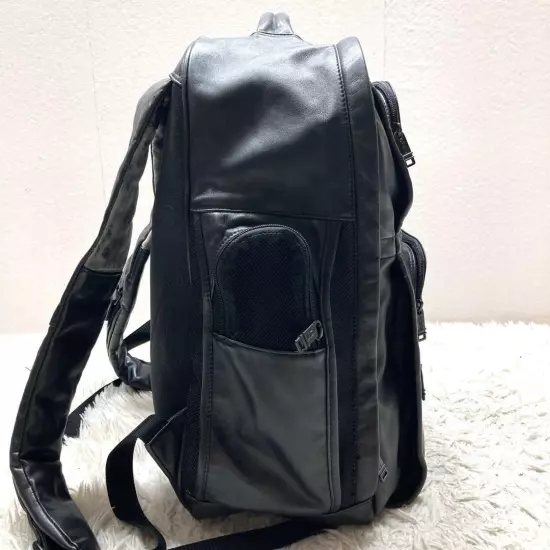 Tumi Rucksack A4 Size Nappa Leather Large Capacity Black Business Class