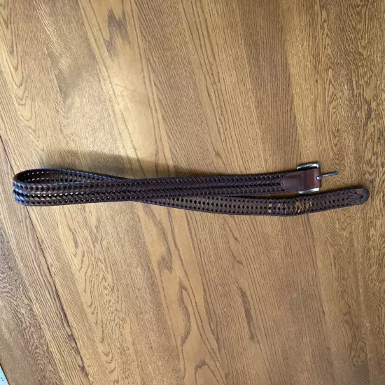 Dockers Mens Brown Braided Leather Belt SZ 44/110 