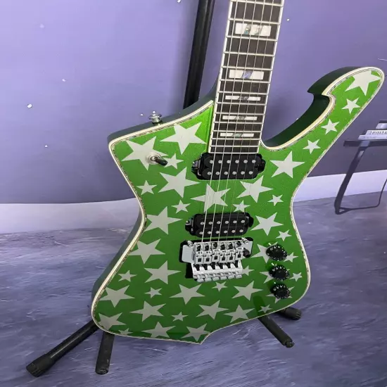 Factory Custom electric guitar ice man color stars top tremolo iban hot sale