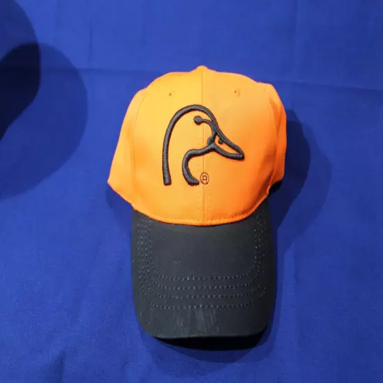 Ducks Unlimited Hunting Hat - Orange with Black Bill - Embroidered Duck Head