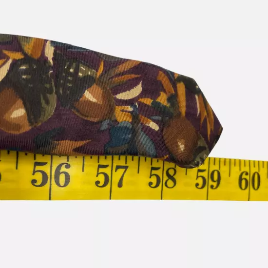 Jos. A. Bank Acorn Art Print Floral Silk Tie Men's 3.5" x 59"