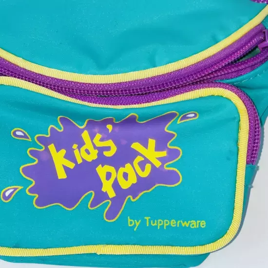 Kids’ Pack By Tupperware Fanny Travel Pouch Zipped Clip Retro 80s 90s Vintage