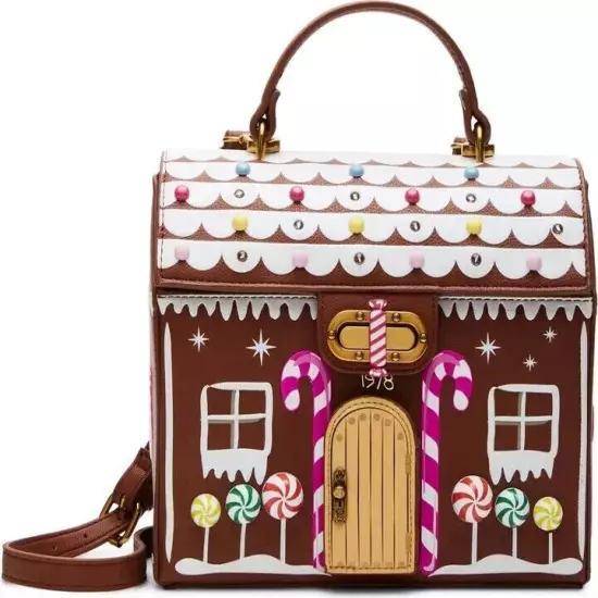 Betsey Johnson Kitsch Gingerbread House Light Up Christmas Holiday Crossbody Bag