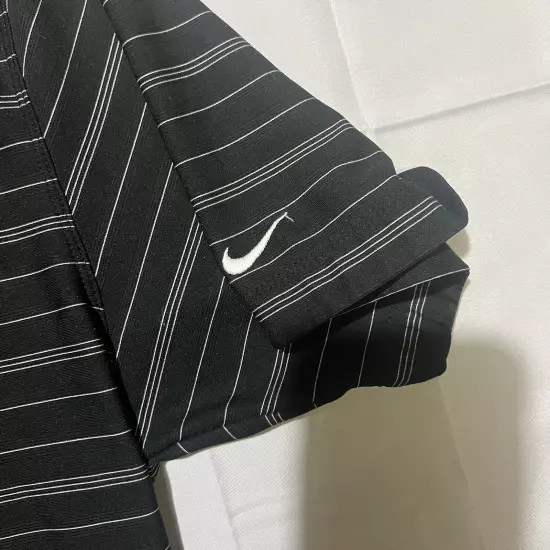 Nike Golf PoloBlack Striped Dri-Fit Short Sleeve Mens Size XL 256650-010