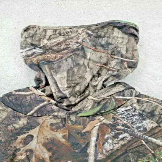 Mossy Oak Men's Size 54/56 Camouflage Tech Hoodie w/Face Gaiter Zipper Pockets