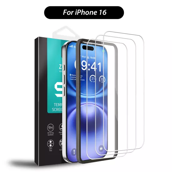 iPhone 16 Pro Max Plus Full Cover Tempered Glass Screen Protector For Apple X 3