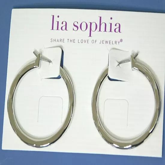 Beautiful Lia Sophia "TRENDCAST" Hoop Earrings, Silver Toned, NWT *VERY POPULAR*