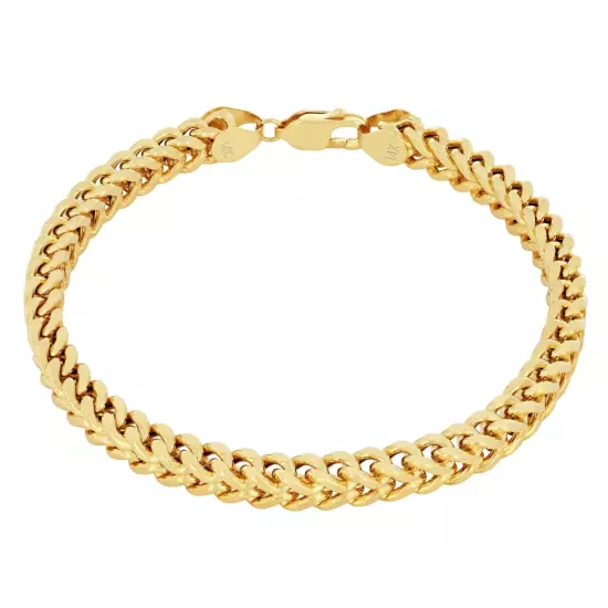 14k Yellow Gold 1.5mm-5mm Franco Box Bracelet Chain Men Women 7" 7.5" 8" 8.5" 9"