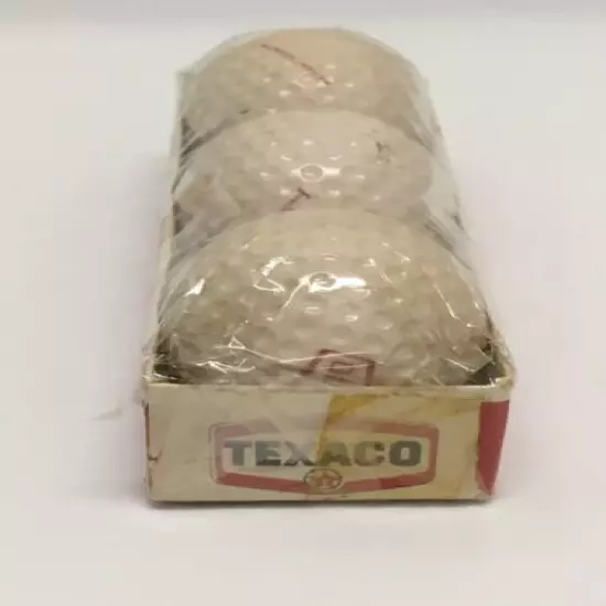 Texaco Logo 3 Golf Balls Sleeve Cadwell Cover 1 Vintage Uniroyal New Sealed NOS