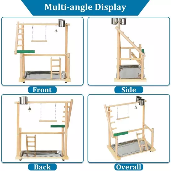 Pet Parrot Playstand Parrots Bird Playground Bird Play Stand Wood Perch Gym Play