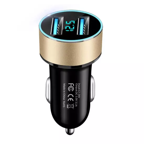 USB Car Socket Phone Fast Charger 12V Cigarette Lighter Plug Power US L0F9