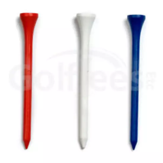 500 x 3 1/4" Wooden Golf Tees - Red/White/Blue Mix