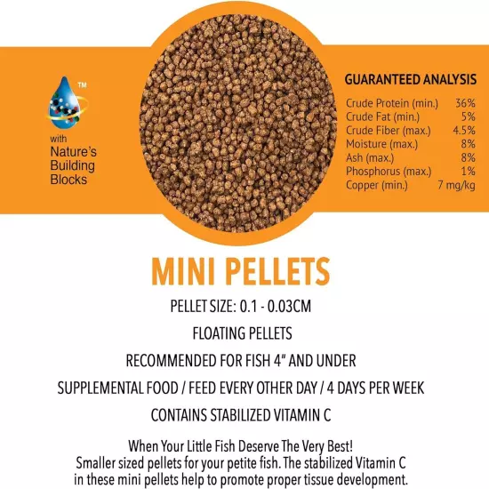 Microbe-Lift MLLMPSM Mini Floating Fish Food Pellets for Ponds, Water Gardens, a