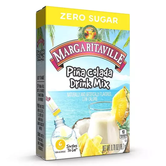 Singles To Go Water Drink Mix - Pina Colada Flavored, Non-Alcoholic Powder St...