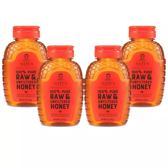 Nature Nate's 100% Pure, Raw & Unfiltered, All-natural Sweetener Honey, 32oz