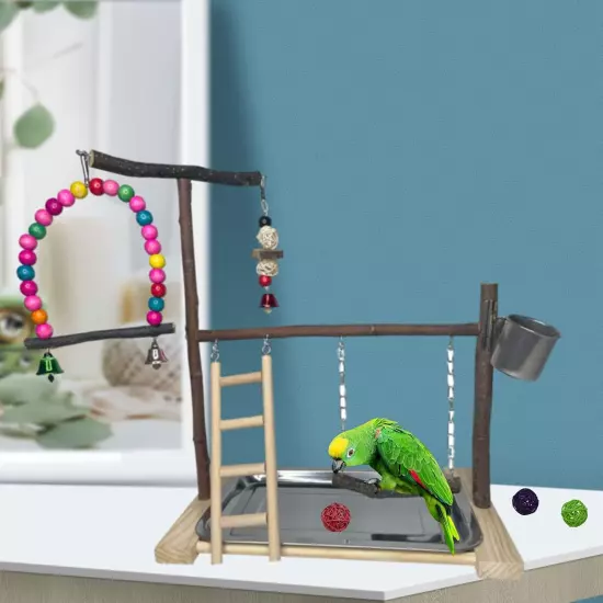 Bird Playground Parrot Playstand Parakeet Gym Playpen Cockatiel Play Stand Wo...