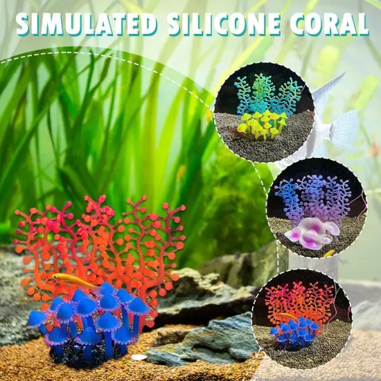 Silicone Fluorescent Coral Aquarium Landscaping G5X3