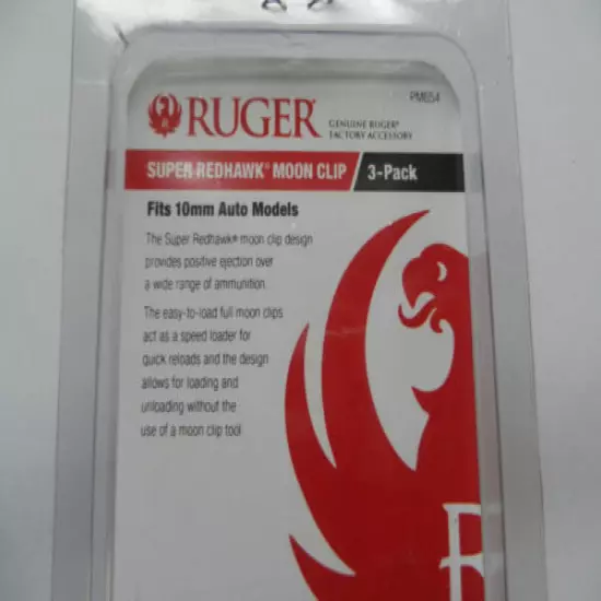 Ruger Moon Clips; For Super Redhawk 10mm Revolver; 3 Packs of 3 Clips; 90515