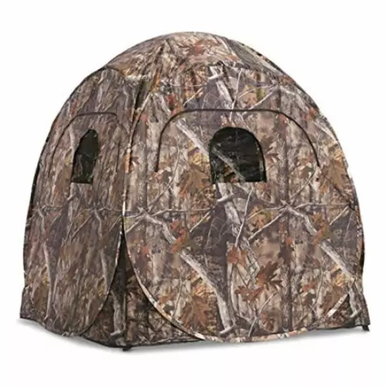 Guide Gear Deluxe Pop-Up Hunting Ground Blind, 1-2 Person Tent, Hunting Gear, Eq