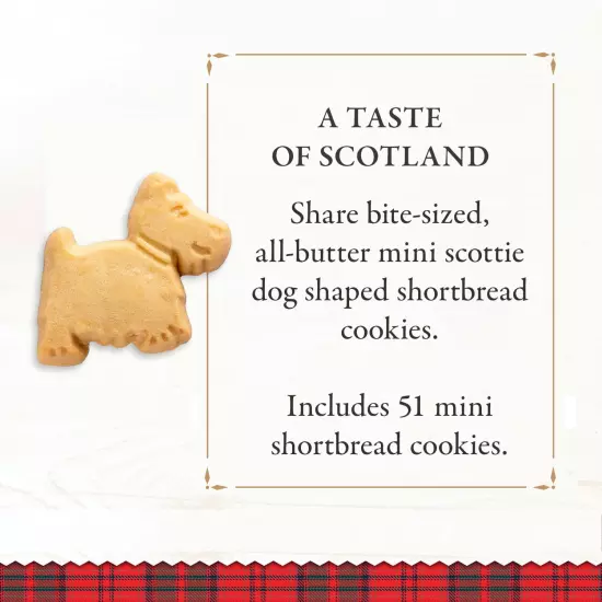 Walker’S All-Butter Mini Scottie Dog Shaped Shortbread - 51-Count Carton - Authe