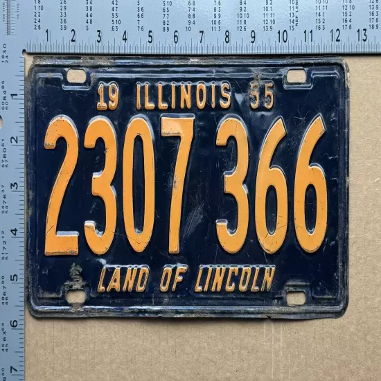 1955 Illinois license plate 2307 366 Ford Chevy Dodge 15894