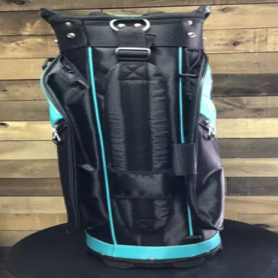 DEMO Majek Premium Ladies Black Teal Golf Bag 14-way Top 5013-LJKR