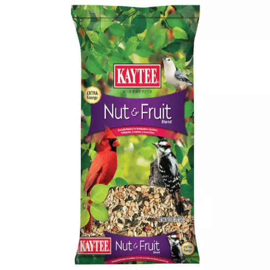 Kaytee Outdoor Wild Bird Food Nut & Fruit Blend For Small Breed, 5 Pounds