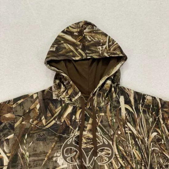 Realtree Camo Mens Size Medium 38 40 Silky Polyester Pullover Hoodie Microfleece