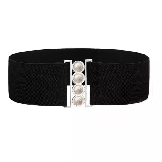 Womens Wide Belts Elasticated Ladies Casual Stretch Buckle Dress Waist Belt