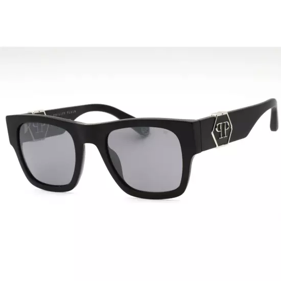 Philipp Plein Unisex Sunglasses Matte Black Plastic Square Frame SPP042M 703X