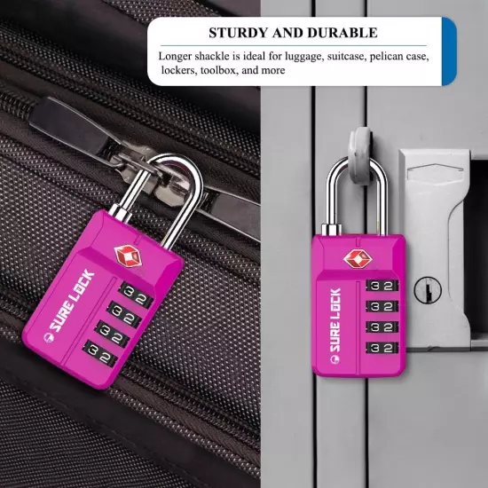 TSA Approved Travel Luggage Locks, Open Alert Combination Lock for School Off...