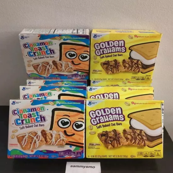 Cinnamon Toast Crunch & Golden Grahams S'mores Soft Baked Oat Bars 6ct x 8 Boxes