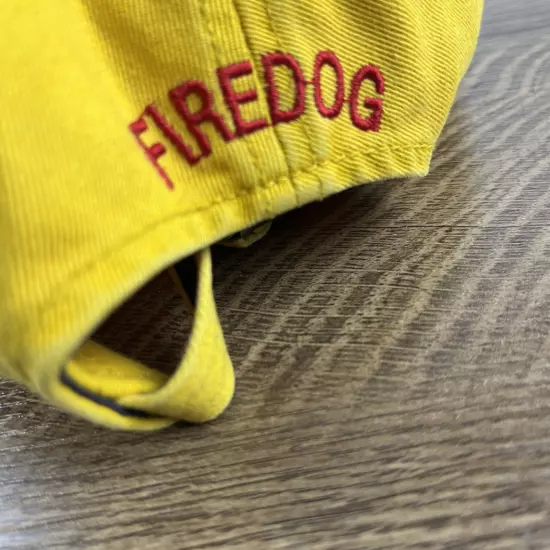 Firedog Hat Firedog Yellow Hat Adjustable Adult Size Hat Yellow Cap