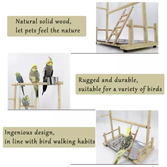 Bird Life Activity Center, Pet Stand Platform Parrot Toys for Small Birds, Bi...