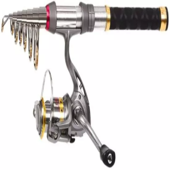 Telescopic Fishing Rod Spinning Reel Set Combo Full Kit Carbon Fiber Rod Pole