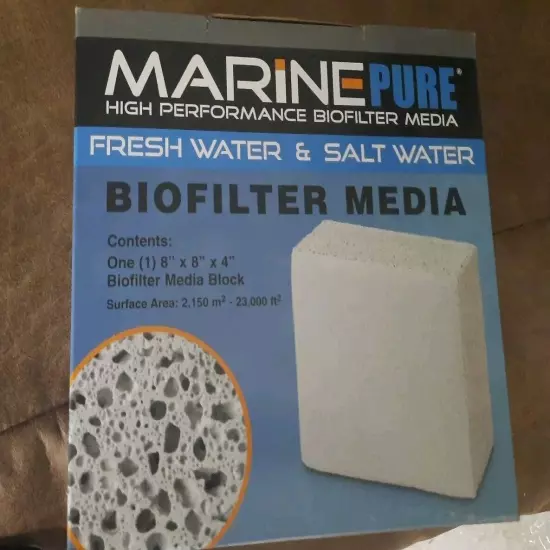 MarinePure Block 8"x8"x4" High Performance Biofilter Media Marine Pure Block