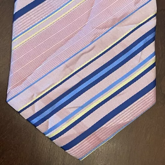 Joe Smith New York Pink Blue 100% Silk Men’s Neck Tie