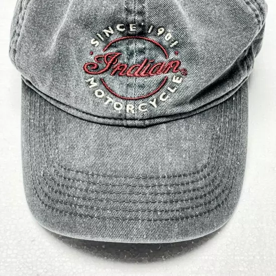 Indian Motorcycle Cap Hat Men's One Size Gray Strapback