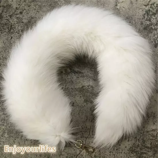 70cm/27.5" Long Real Fox Fur Tail Keychain Adult Games Furry Cosplay Toy Pendant