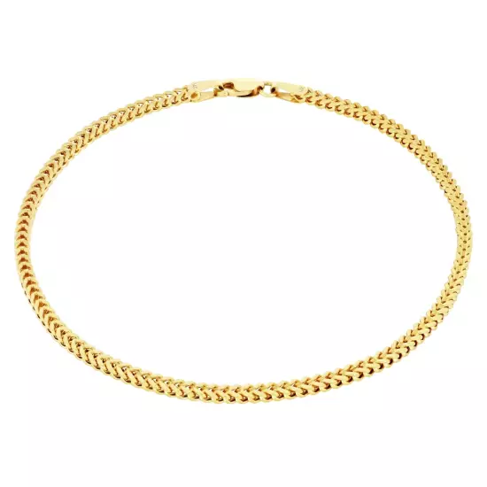 14k Yellow Gold 1.5mm-5mm Franco Box Bracelet Chain Men Women 7" 7.5" 8" 8.5" 9"